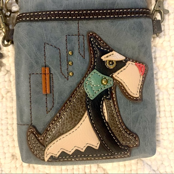 Chala Leather Patchwork Scottie Dog Crossbody Bag - Picture 4 of 10